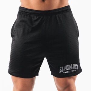 Alphalete Men's AA Mesh Black Performance Shorts 6"